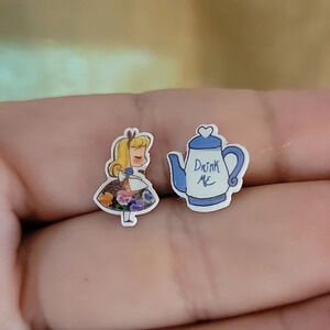 Alice in Wonderland Tea Party Stud Earrings